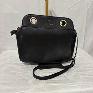 Nanette Lepore Arti black pebbled leather satchel/crossbody bag
